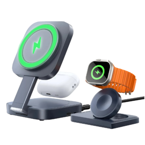 Cargador Inalámbrico Plegable 3 en 1 - Escritorio Eficiente